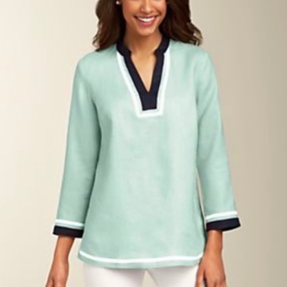 Talbots Light Ice Blue Linen Tunic - Picture 17 of 17
